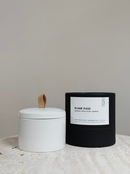 Library 11 oz Candle Jar | Blank Page